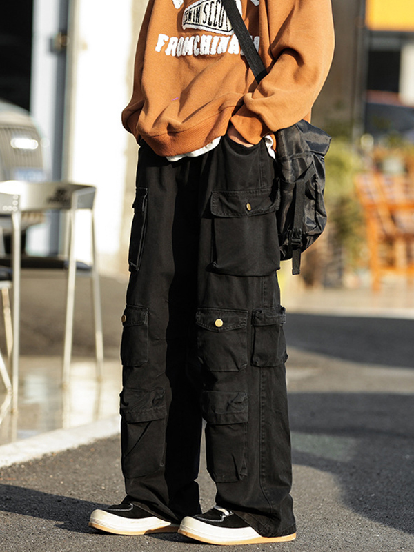 Men's Vintage Pocket Loose Cargo Pants-1