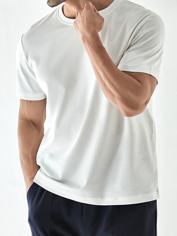 Men's Liquid Ammonia Cotton Short Sleeves-2