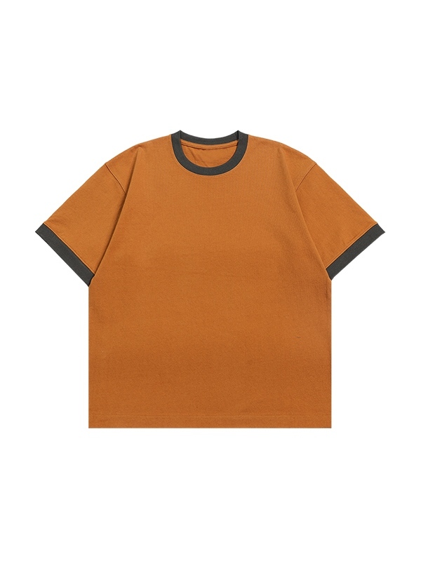 Men's Contrast Color Patchwork Short Sleeve Tee-1