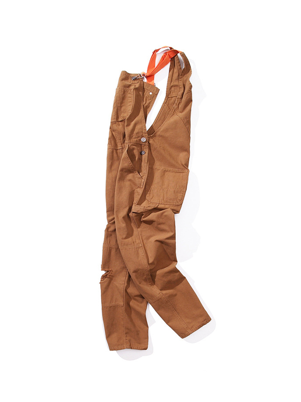 Men's Bib Overall Loose Cargo Jumpsuit-1