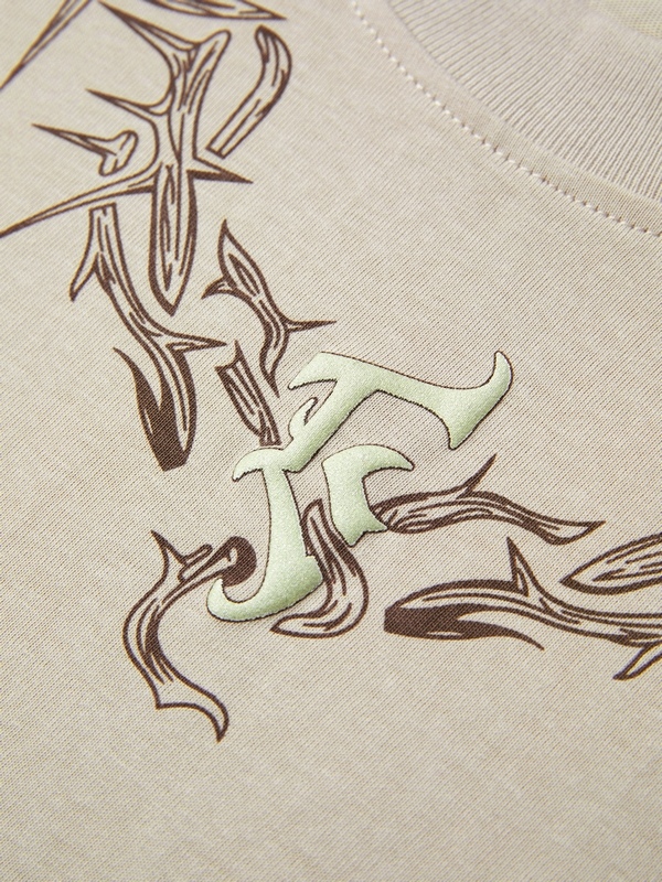 Men's Hip Pop Thorn Print Short Sleeve Tee-1