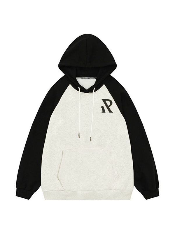 Men's Letter Print Raglan Oversized Hoodie-2