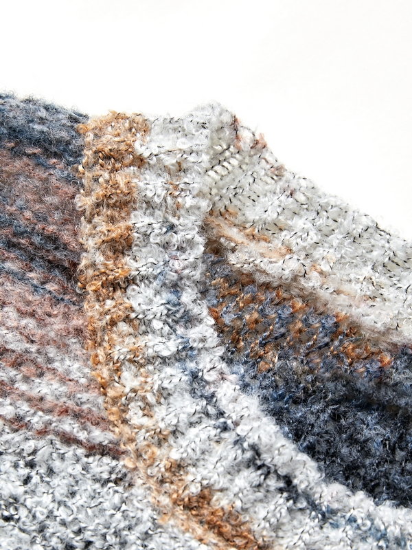 Men's Contrast Color Stripe Pullover Knit Sweater-4