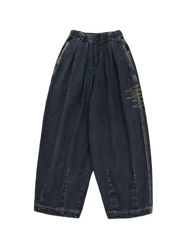 Men's Washed Baggy Lantern Shape Wide Leg Pants-3