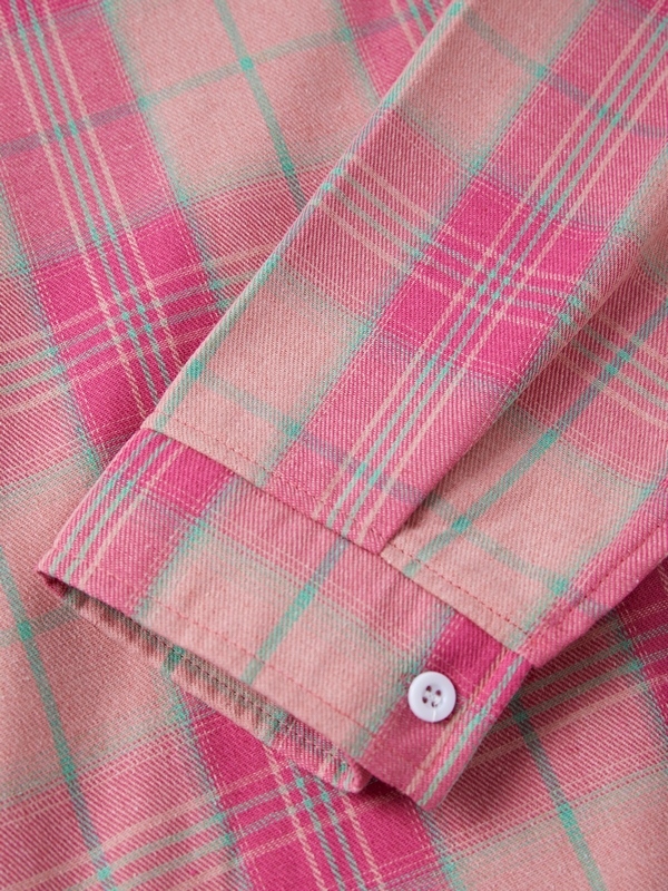 Men's Street Plaid Hooded Long Sleeve Blouse-2