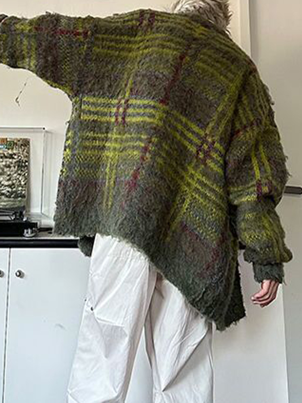 Men's Contrast Color Striped Knit Cardigan Outwear-3