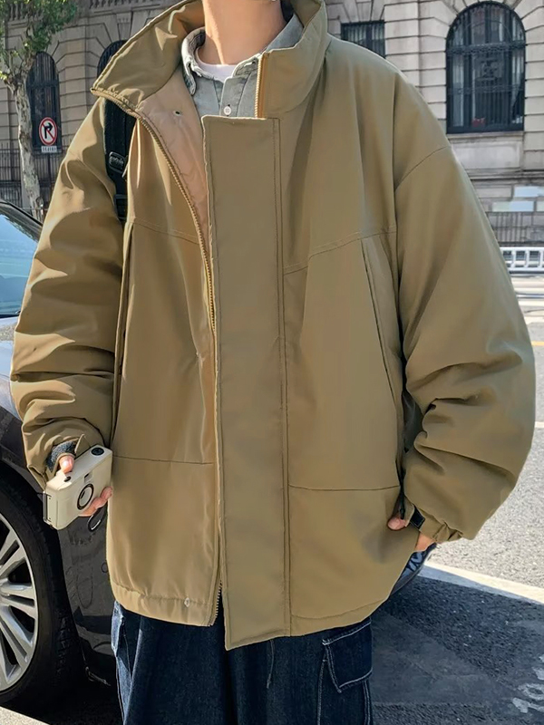 Men's Vintage Collared Zip Up Jacket-2