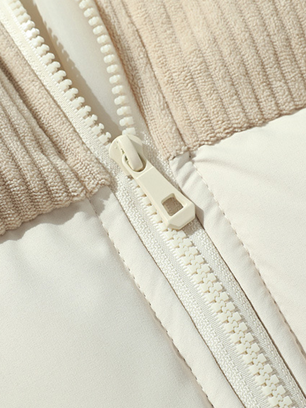 Men's Corduroy Splice Zip Up Jacket-4