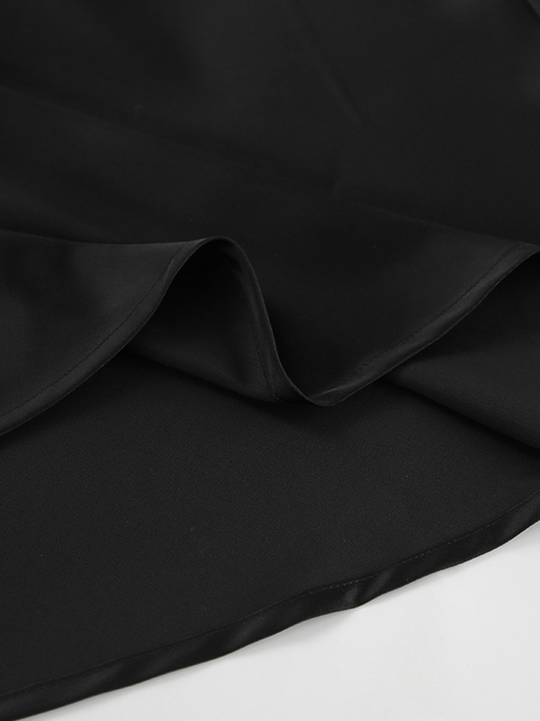 French Satin Drape Skirt-3