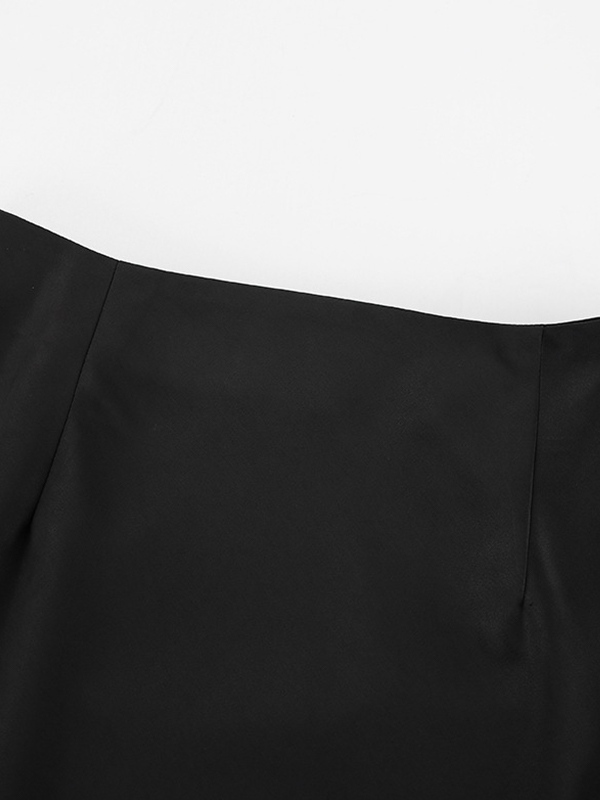 French Satin Drape Skirt-4