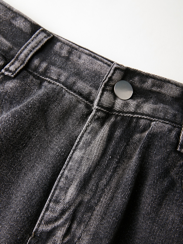 Washed Black Ripped Boyfriend Jeans-7