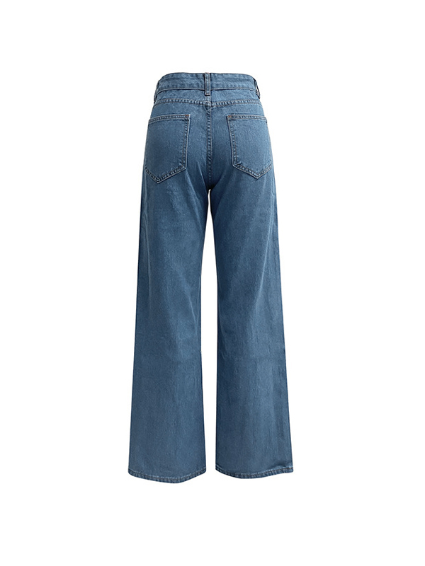 Vintage Wash Elastic Boyfriend Jeans-5