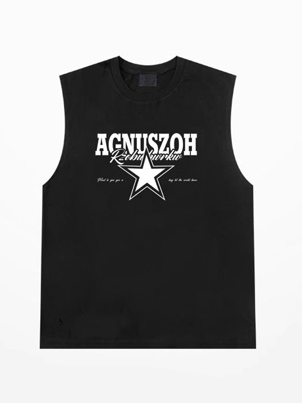 Men's Street Letter Print Vest-1