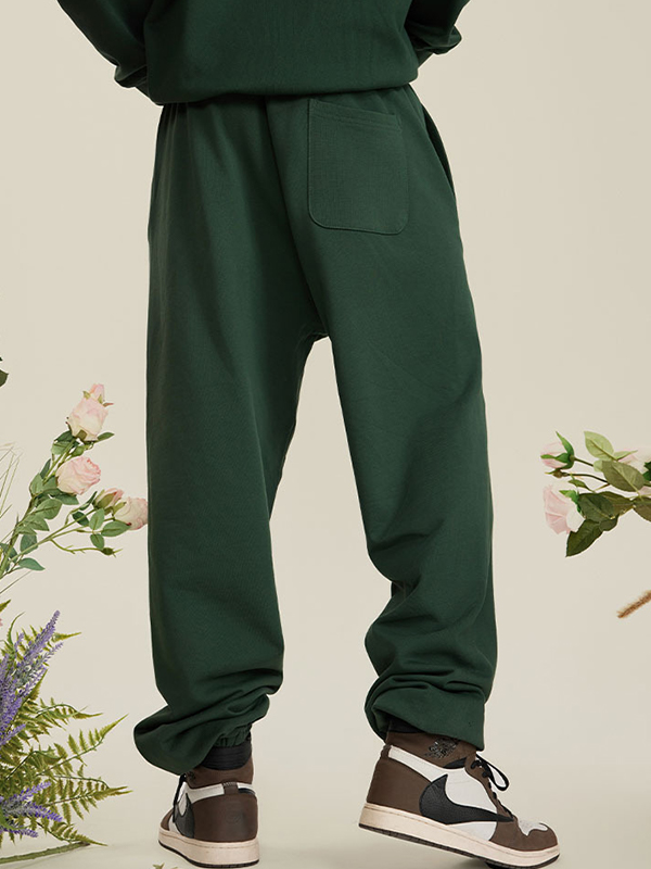 Men' Basic Solid Color Bound Feet Jogger Pants-1