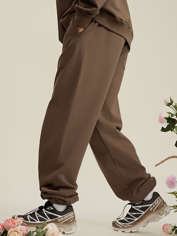 Men' Basic Solid Color Bound Feet Jogger Pants-1