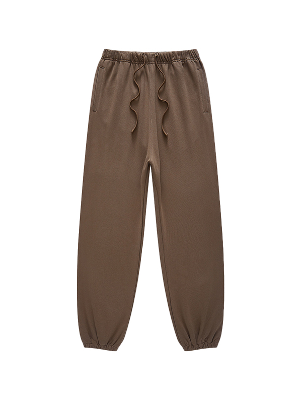 Men' Basic Solid Color Bound Feet Jogger Pants-3