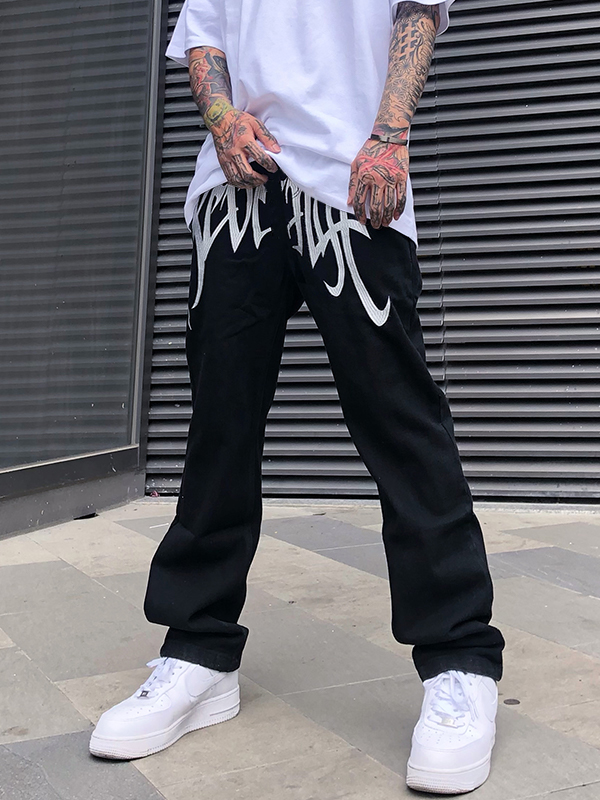 Men's Washed Revenge Straight Leg Jeans-1