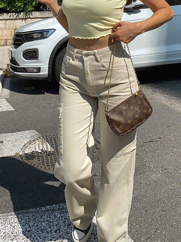 Straight Leg Y2K Cargo Pants-1