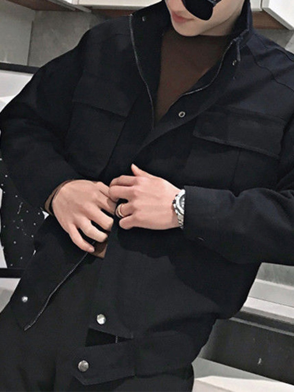 Men's Zip Up Cargo Jacket-1