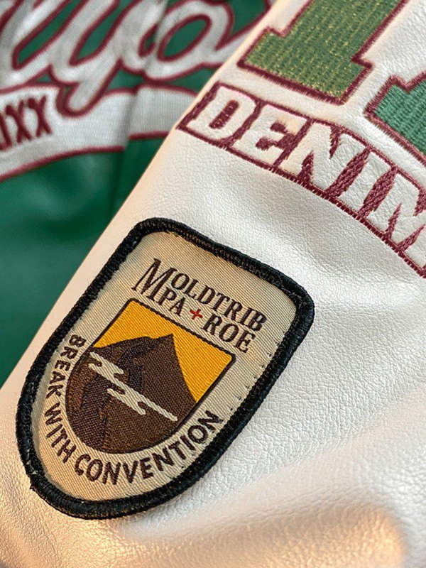 Men's Embroidered Pu Leather Varsity Jacket-3