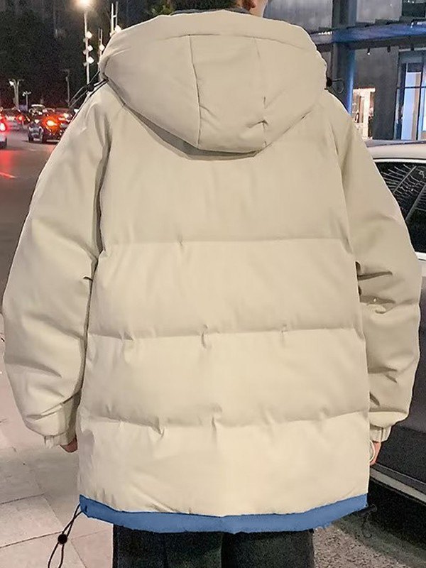 Men's Hooded Side Stripe Padded Jacket-4