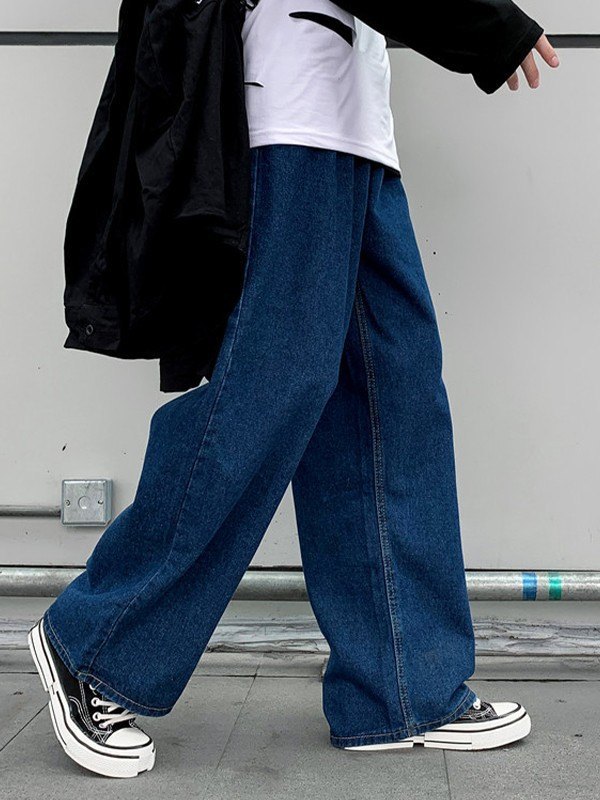 Men's Washed Classic Straight Leg Jeans-1