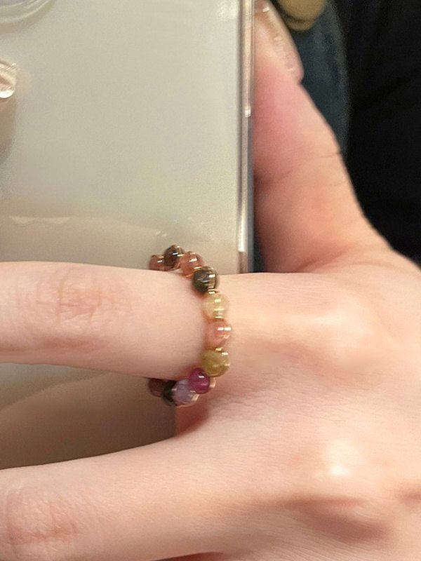 Vintage Simple Tourmaline Open Ring-2