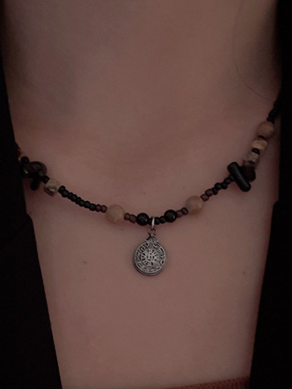 Ethnic Natural Stone Beaded Necklace-1