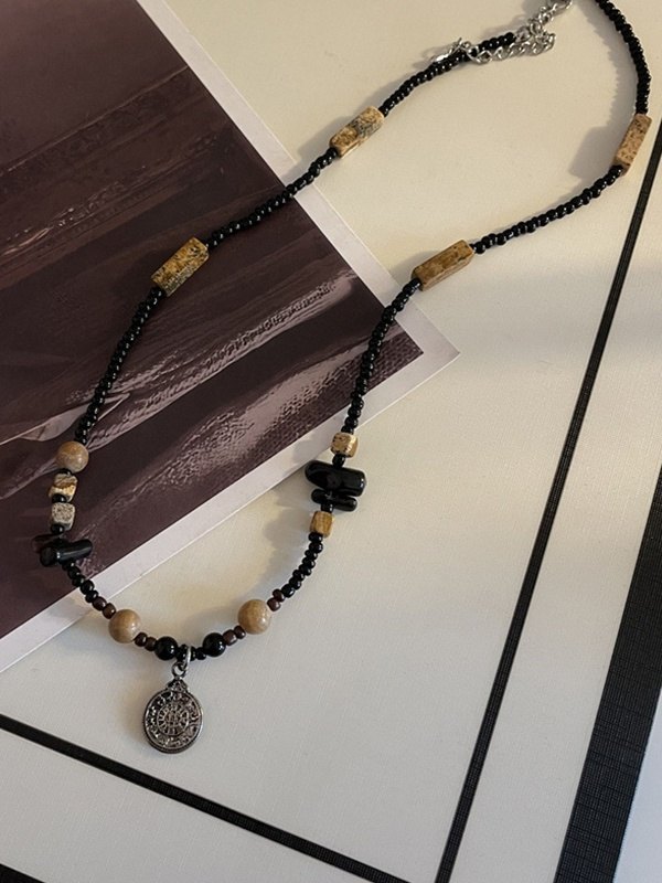 Ethnic Natural Stone Beaded Necklace-3