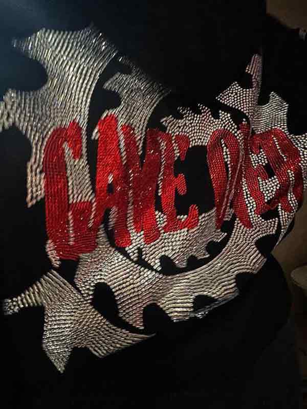 Men's Hip Pop Rhinestone Print Oversized Hoodie-5