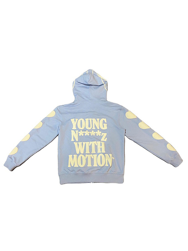 Men's Hip Pop Letter Heart Print Oversized Hoodie-1