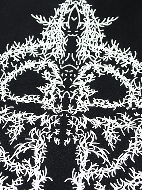 Men's Hip Pop Cross Skull Print Oversized Hoodie-3