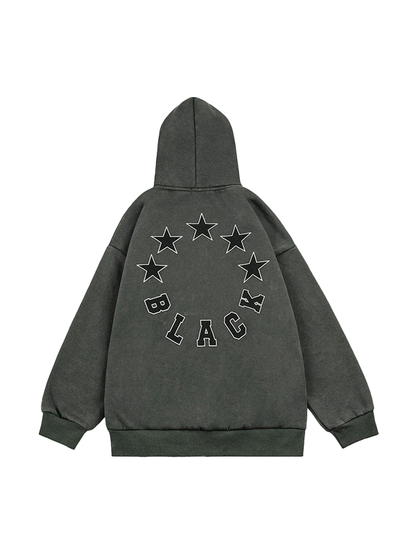 Star Letter Print Oversized Hoodie-1
