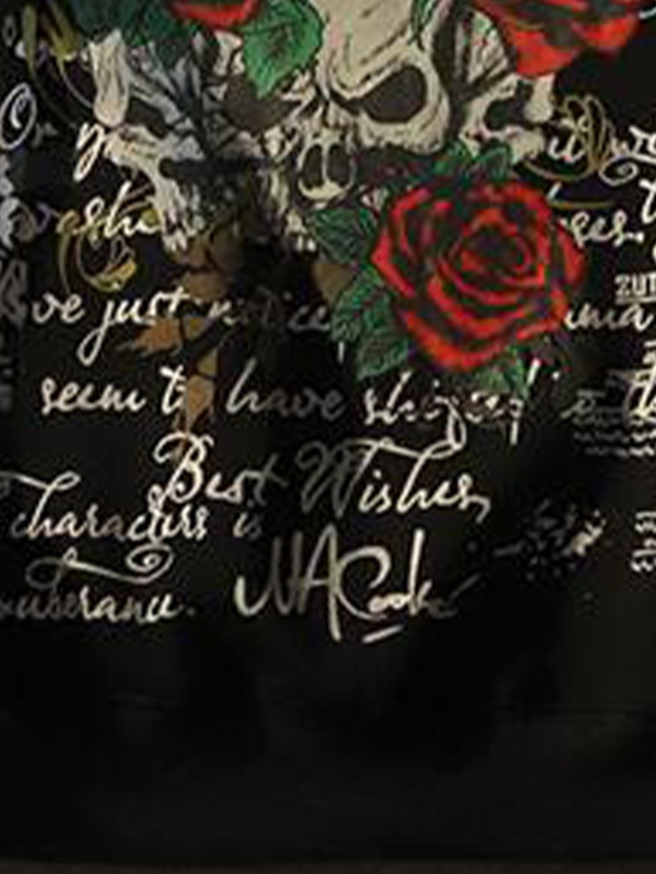 Men's Gothic Rose Skull Print Oversized Hoodie-1