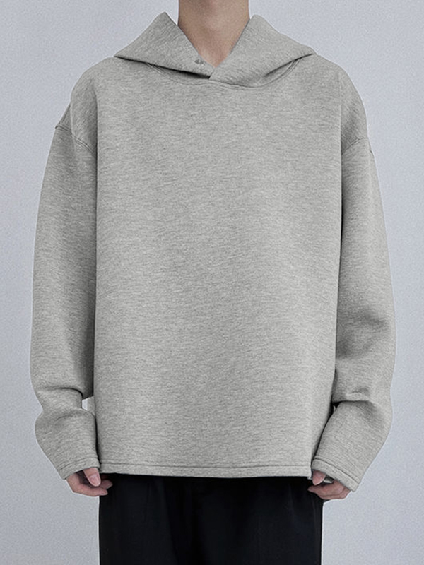 Men's Solid Color Versatile Oversized Hoodie-2
