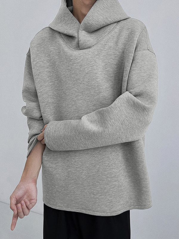 Men's Solid Color Versatile Oversized Hoodie-1