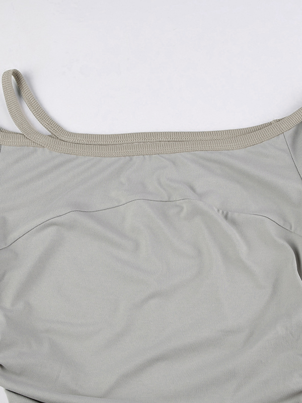 Off Shoulder Splice Side Drawstring Long Sleeve Tee-5