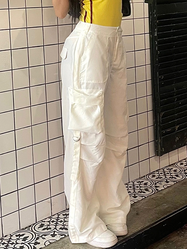 Low Rise Side Zip Up Cargo Pants-1