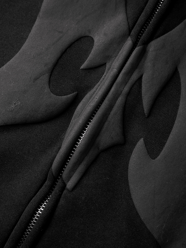 Men's Street Graphic Print Full Zip Oversized Hoodie-3