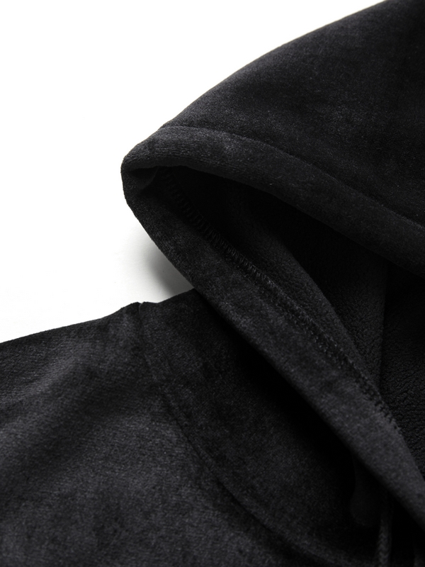 Grunge Rhinestone Print Zip Up Hoodie-5