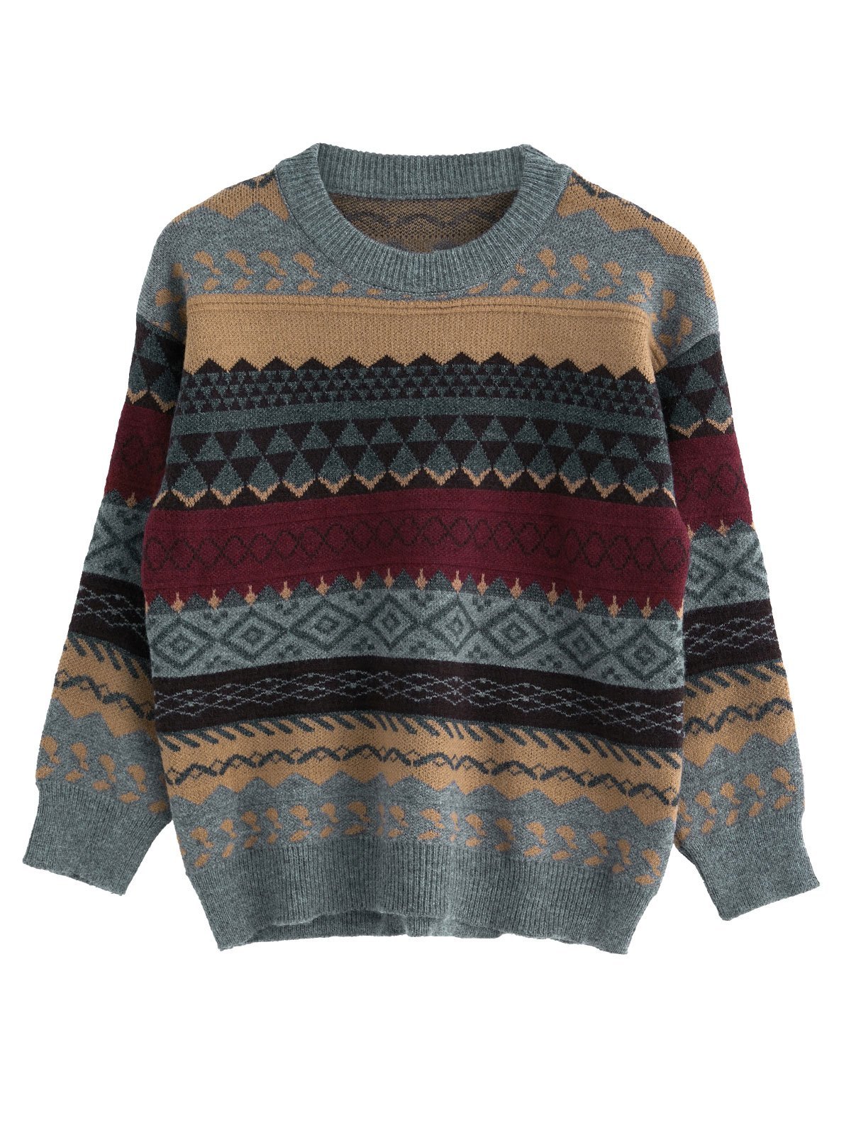 Vintage Jacquard Knit Sweater-5
