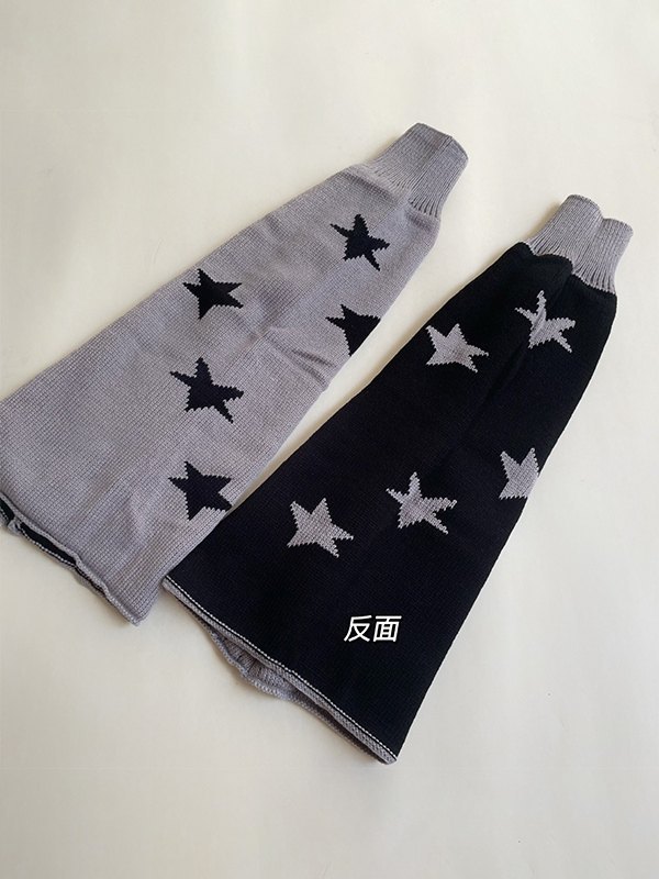 Reverse Star Jacquard Knitted Leg Warmer-7