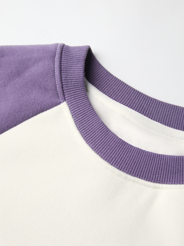 Men’s Contrast Color Raglan Crew Neck Sweatshirt-2