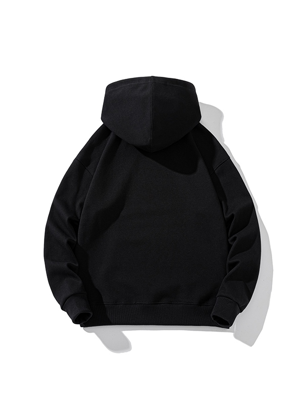 Men’s Solid Color Pure Cotton Drop Shoulder Oversized Hoodie-1