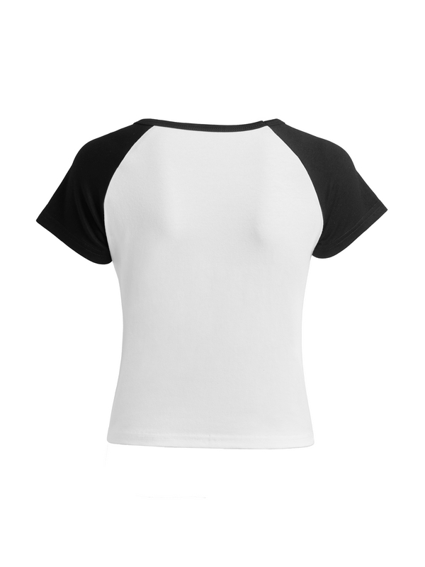 Contrast Raglan Slim Short Sleeve Tee-3
