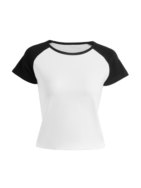 Contrast Raglan Slim Short Sleeve Tee-2