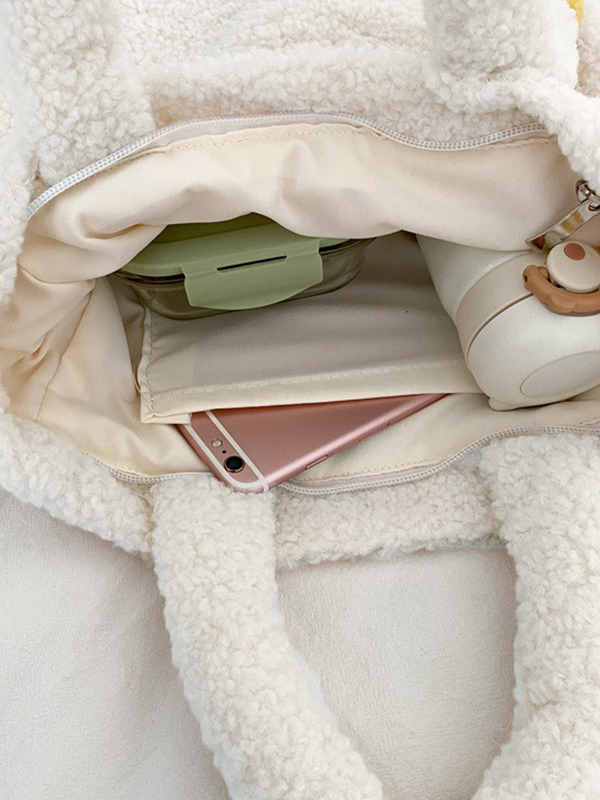 Goose Pattern Fleece Crossbody HandBag-5