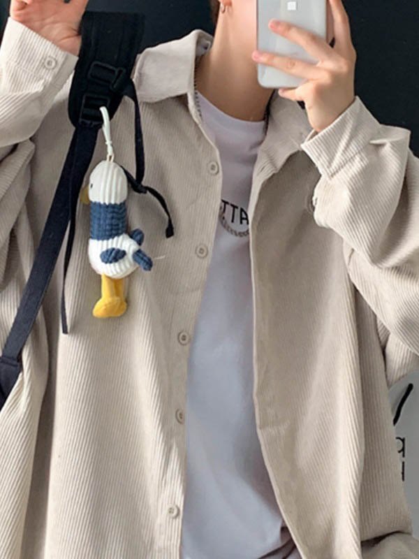 Men's Casual Corduroy Long Sleeve Shirt-1