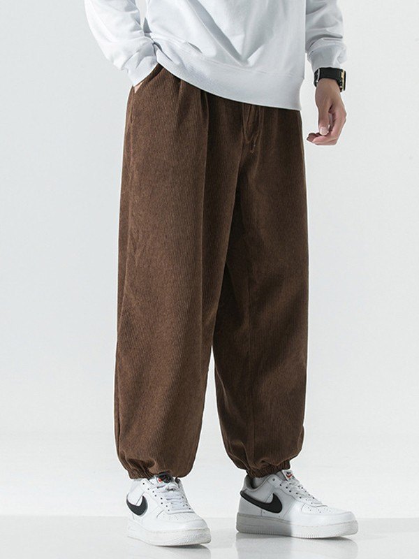 Men's Corduroy Loose Casual Jogger Pants-1