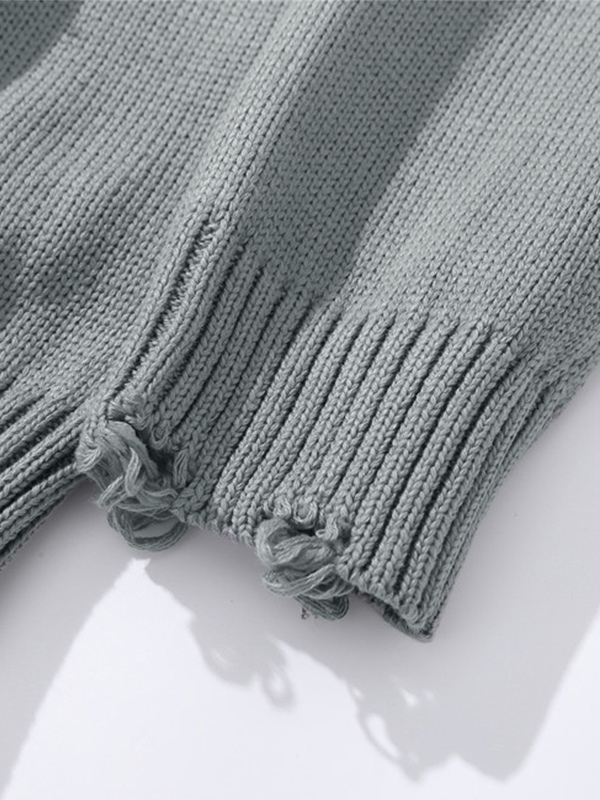 Men's Graffiti Distressed Pullover Sweater-4